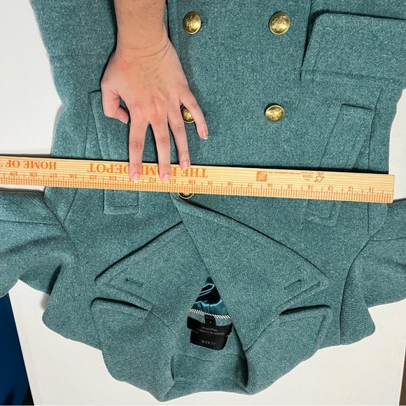 J. Crew Stadium Cloth Nello Gori Majesty Pea Coat Jacket Teal Blue Green 6 P2 - Picture 7 of 7